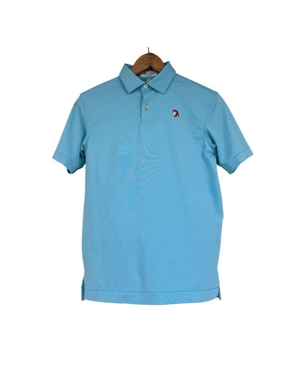 Peter Millar Polo Summer Comfort Kids Sz8-10 Pirate Blue White Striped